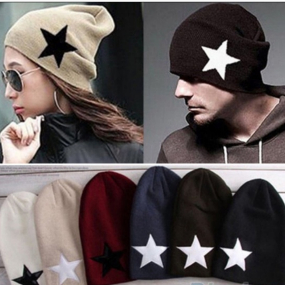 Stylish Beige Star Beanie